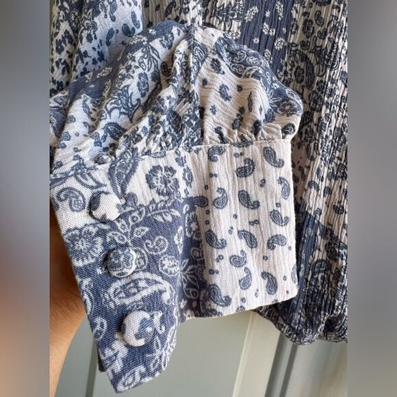 Dressforum Los Angeles Boho Patchwork Print Rayon Blouse L - Picture 6 of 11